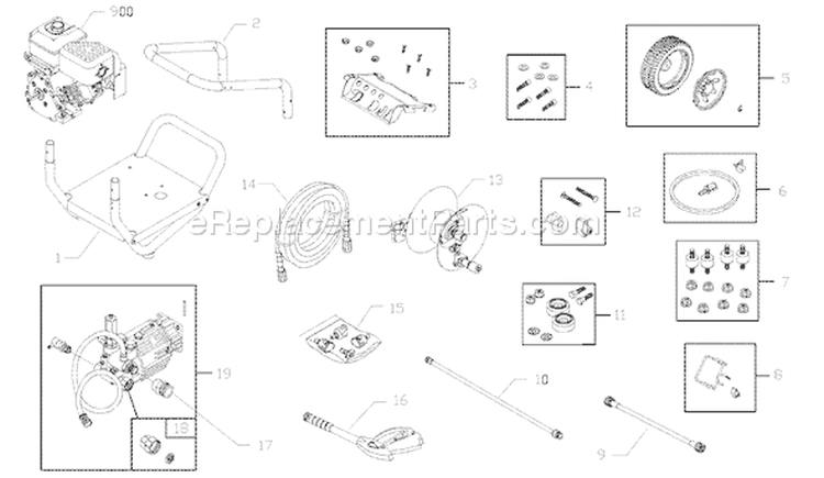 Page A Diagram and Parts List for 020275-0  Briggs and Stratton Pressure Washer